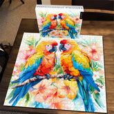 Aquarell-Papageien-Puzzle, 1000 Teile